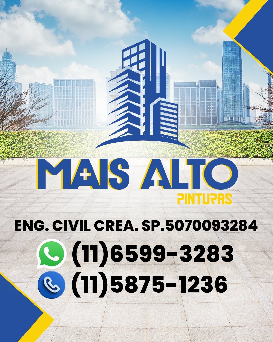 Fachada moderna executada pela Mais Alto Pinturas